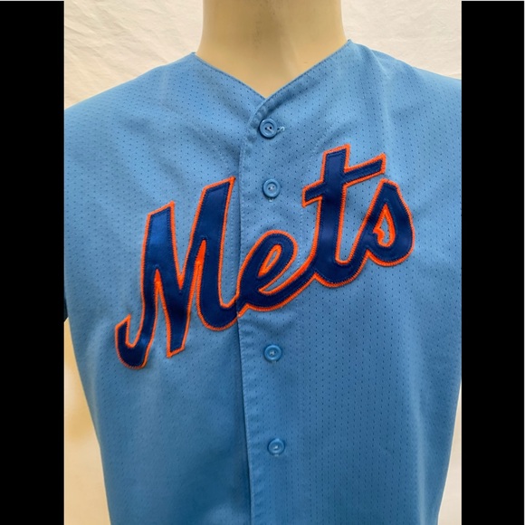 Majestic Men’s Size Medium MLB ⚾️ NY Mets Rare Blue Alternate Jersey - Picture 2 of 10